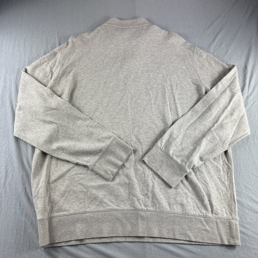 Polo Ralph Lauren Pullover Mens XL Oatmeal 1/4 Zip Sweatshirt Sweater Brown Pony - Picture 2 of 7